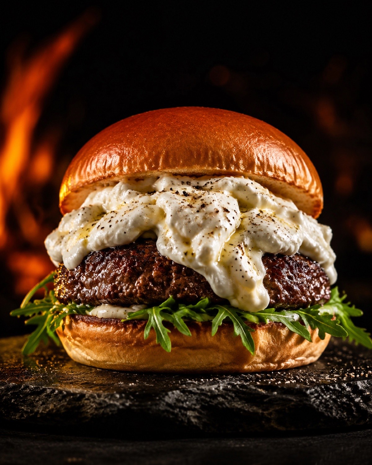 Trüffel Royale - Burger mit Trüffel-Aioli und Burrata
